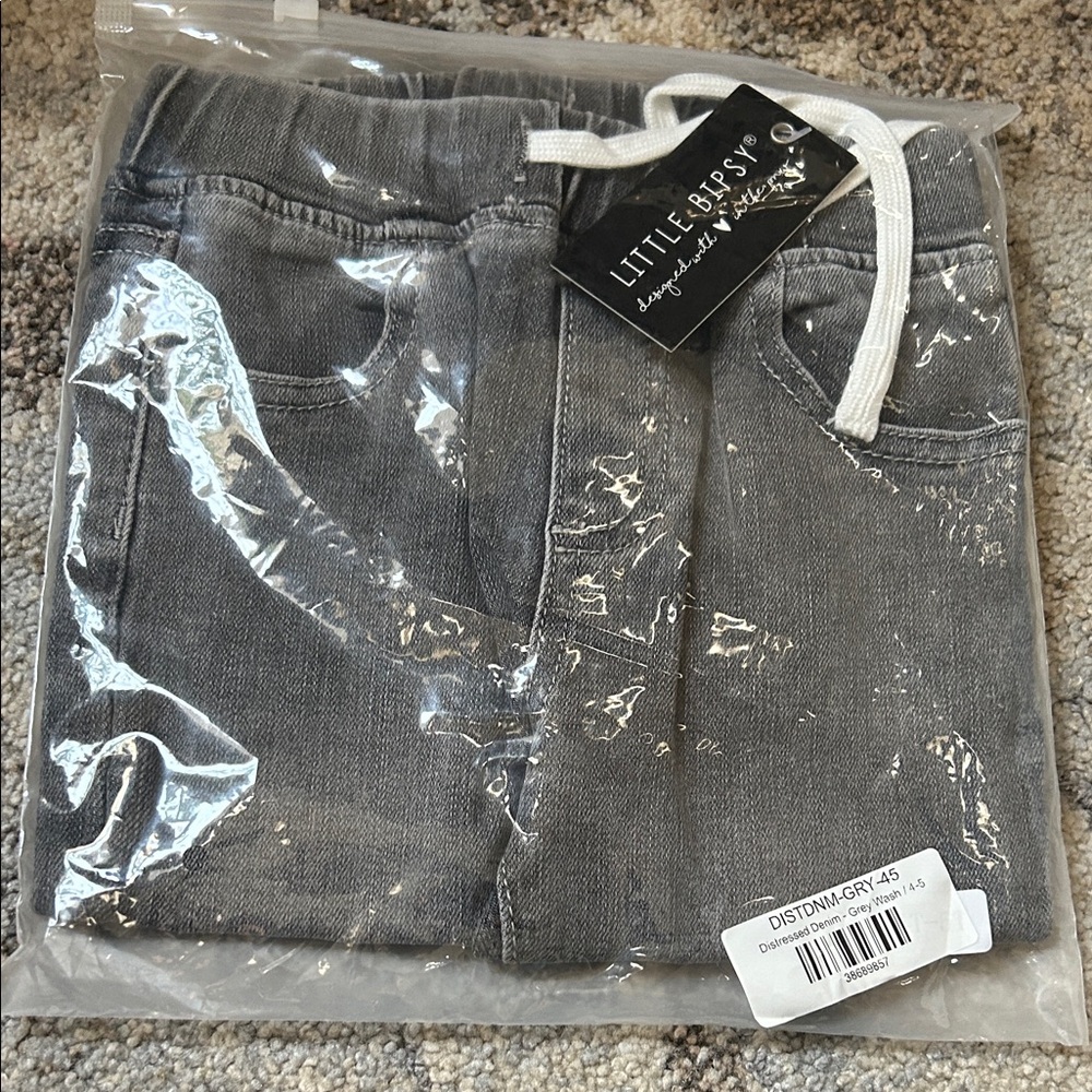 Little Bipsy Charcoal distressed jeans